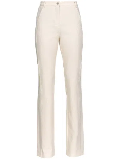 Pinko Straight-leg Cotton Trousers In White