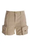 Pinko Utility-inspired Trousers With Functional Pockets And Tailored Fit In Beige