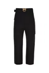 Pinko Black Cropped Trousers In Black