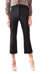 Pinko Cropped Black Trousers With Slight Flare Hem In Black