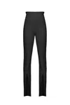 Pinko High-waisted Front-slit Trousers In Black