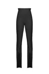 Pinko High-waisted Front-slit Trousers In Black