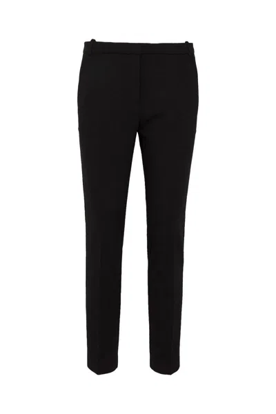 Pinko Slim Fit Cropped Trousers With Belt Loops In Black