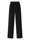 Pinko Black Pants With Pleated Details And Belt Loops In Tech Fabric Stretch Woman In Black