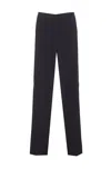 Pinko Black Pants With Pleated Details And Belt Loops In Tech Fabric Stretch Woman In Black