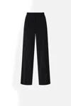 Pinko Black Pants With Pleated Details And Belt Loops In Tech Fabric Stretch Woman In Black