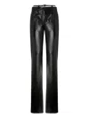 Pinko Rocio Trousers With Shiny Finish And Belt Loops In Black