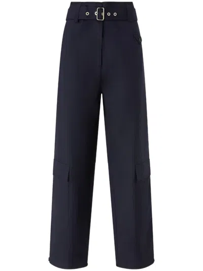 PINKO PINKO GREY 'PIOVE' TROUSERS WITH BELT AND POCKETS