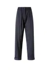 Pinko Wide Leg Pinstripe Trousers Pleated Front In Blue