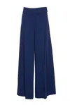 Pinko Single Pleated Palazzo Pants With Hidden Closure In Blue