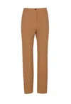 Pinko Pietanze Skinny Trousers With Adjustable Bottom In Brown