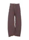 Pinko Balloon Fit Wide Leg Trousers With Pockets In Brown