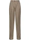 Pinko Vasetto Wide Leg Trousers In Brown