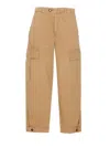 Pinko Cargo Trousers With Belt Loops And Pockets In Brown