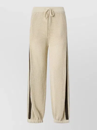 Pinko Trousers Elasticated Cuffs Mesh Panels Design In Neutral