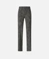 Pinko High-waisted Flannel Trousers In Gray