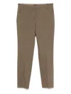 Pinko Tailored Green Trousers With Mid-rise Waist In Green