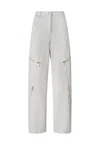 Pinko High-waisted Wide-leg Pants With Zippered Pockets In Gray