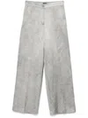 Pinko Wide-leg Grey Trousers With High Waist In Grey