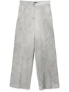 Pinko Wide-leg Grey Trousers With High Waist In Grey