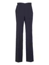Pinko Straight Chalk-striped Trousers In Wool Blend In Multi