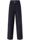 Pinko Grey 'piove' Trousers With Belt And Pockets In Multicolor