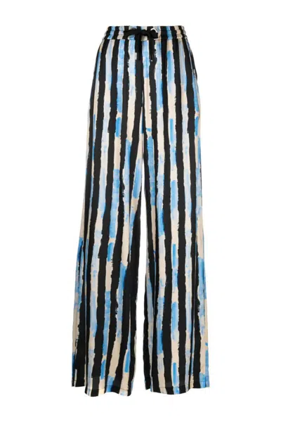 Pinko Striped Twill Pants In Multi
