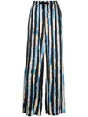 Pinko Wide-leg Trousers With Paint-stripe Print In Multicolour