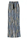 Pinko Wide-leg Trousers With Paint-stripe Print In Multicolour