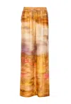 Pinko Pantalon Imprimé Ample Et Léger In Orange