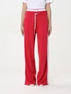 Pinko Wide-leg Pants With Contrasting Side Panels And Drawstring Waist In Red