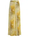 Pinko High-waist Wide-leg Trousers In Yellow