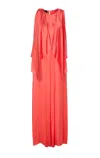 Pinko Red Dress With Round Neckline And Ruffle Details In Red
