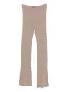 Pinko Beige Wool Blend Trousers In Brown