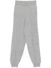 Pinko Cashmere-blend Knit Joggers In Silver