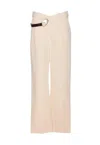 Pinko X Patrick Mcdowell Crossover Belted Trousers In White