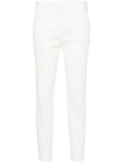 Pinko Pressed-crease Tapered Trousers In White