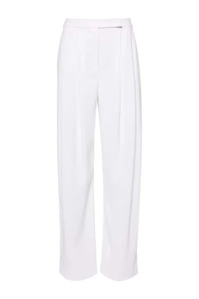 Pinko Wide-leg Crepe Trousers In White
