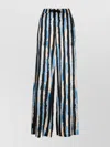 Pinko Wide-leg Trousers With Paint-stripe Print In Multi