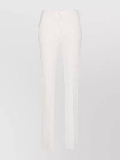 Pinko Trousers With Belt Loops And Side Pockets In White