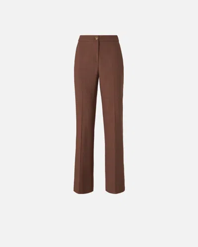 Pinko - Trousers With Pressed Pleat Detail - 42 In Brown