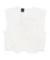 Pinko Crop Top With Openwork Embroidery And Crystals In White