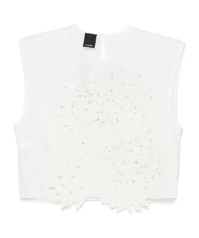 PINKO PINKO EMBELLISHED CUTOUT CROP TOP
