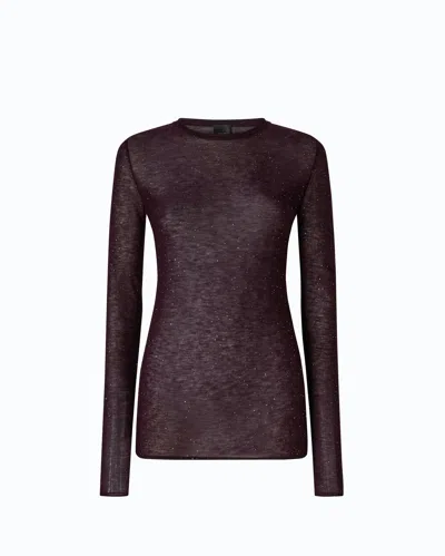 Pinko - T-shirt À Col Rond À Paillettes - Xs In Purple