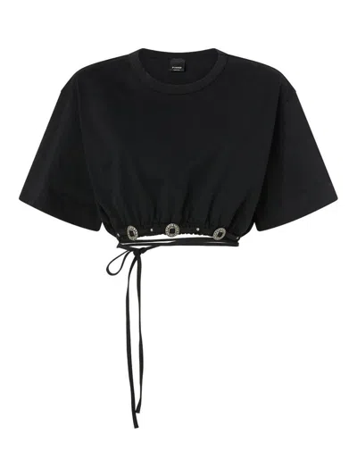 Pinko T-shirt Crop In Black