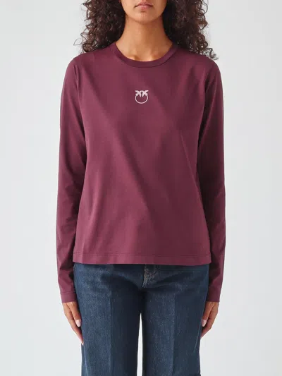 Pinko T-shirt Woman Color Burgundy In Red