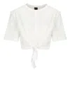 Pinko T-shirt Court Avec Naud Sur Le Devant In White