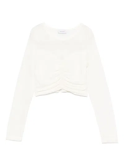 Pinko Kids' Tulle-panel Top In White