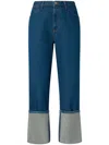 Pinko Turn-up Straight Jeans In Blue