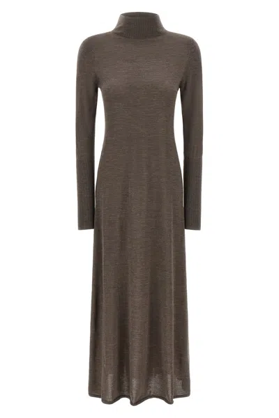 Pinko Turtleneck Dress In Brown